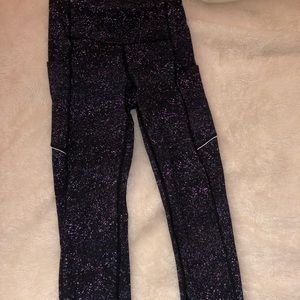 Lulu lemon purple and black galaxy leggings